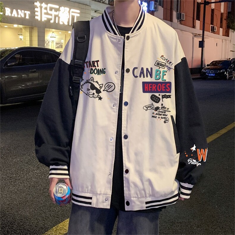 电商DSA028-JKC21W05 P50 新款印花棒球服外套港风休闲夹克图片