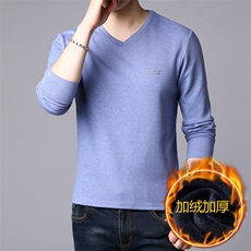 爸爸装纯色长袖polo衫男秋冬季中老年棉上衣中年t恤HPNT9866-P75，男装T恤，电商B212（原钱塘6029）