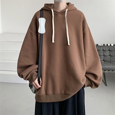 WASSUPHAPPY重磅卫衣男秋冬季潮牌加绒加厚设计感连帽休闲外套，男装卫衣，电商A040