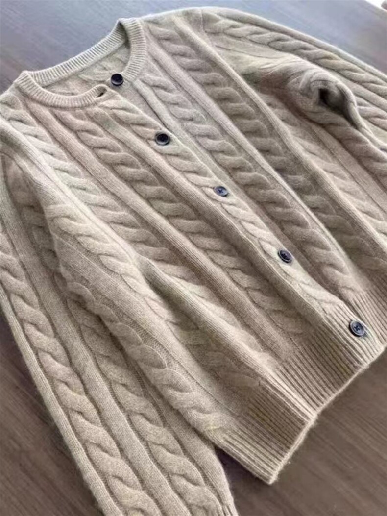 2025年秋季常规通勤套头加厚麻花开衫，女装羊毛衫，洁纯羊绒