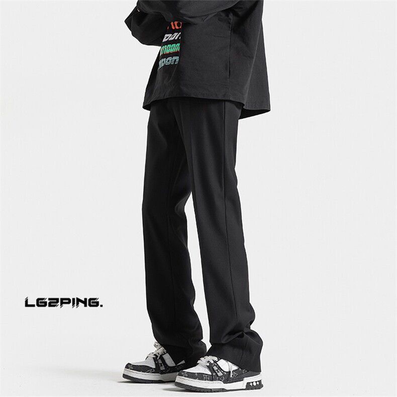 2025秋季新款无影墙大码vibe风开叉微喇西裤M-5XHK23101-特P35，男装休闲裤，电商A022