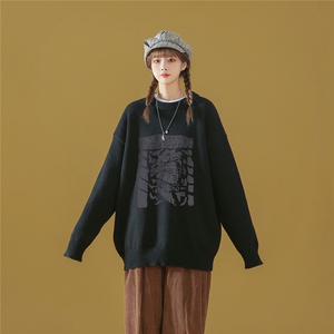 中性22秋/冬潮流时尚ins西海岸宽松百搭圆领套头毛衣M1042P50控68