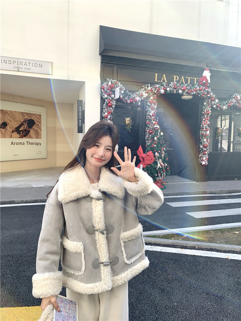 现货25冬装新款通勤火焰复合皮毛一体短款女182A-8596P190K268,女装皮草,浙宝182A