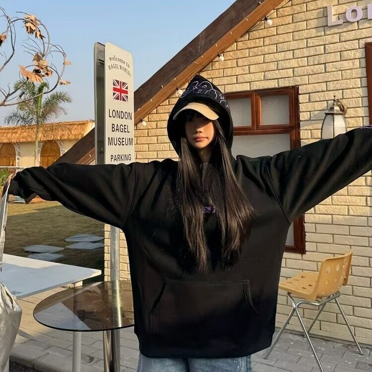 新款秋冬套头连帽上衣青少年休闲宽松运动加绒外套WYS522,女装短外套,星座516A