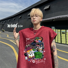 麂皮绒背心坎肩男T恤美式港风潮JB459-特P19控38，男装背心/马甲，电商B370