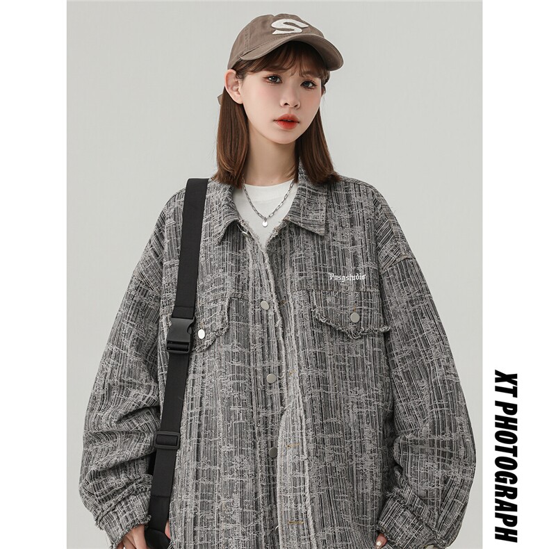 中性风牛仔夹克外套 JK9004-P88控价128，85%棉15%聚酯纤维现货图片