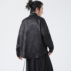 C8608P65无影墻爆龙提花新中式风暗黑风唐装汉服衬衫盘扣，男装衬衫，电商A026