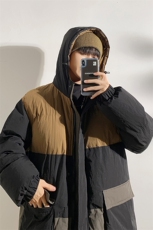 港风2026新品冬季宽松情侣装撞色棉衣棉服冬装加厚外套D008-P100，男装棉衣，星座717