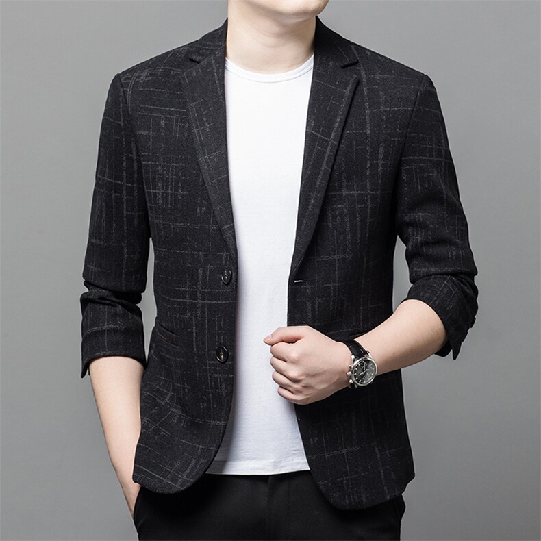 Y25909钱塘2020-2时尚休闲秋装薄款中青年男士简约西服外套P160,男装西服,钱塘207-2