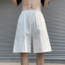 夏季直筒五分裤男纯色潮时尚潮牌宽松型青春流行松紧腰休闲裤，男装休闲裤，星座716-4