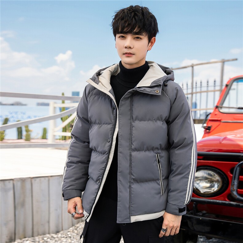 新款男冬季连帽面包服加厚港风平铺棉衣M5811-P70控158,男装棉衣,星座717