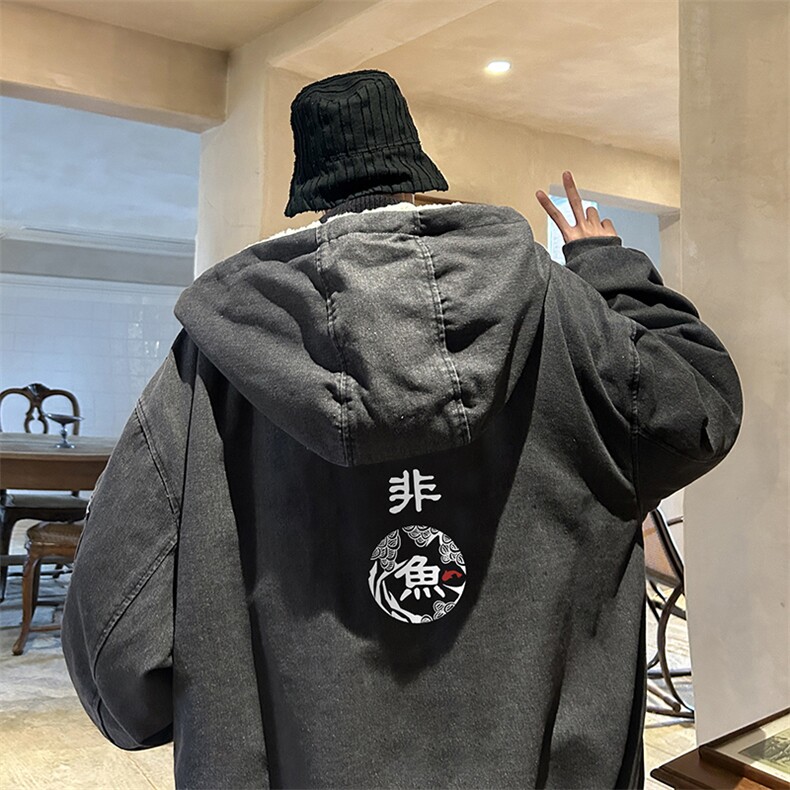 控价158牛仔外套男大码加厚加绒棉衣男羊羔毛棉服男NM53070-P140,男装棉衣,电商A040
