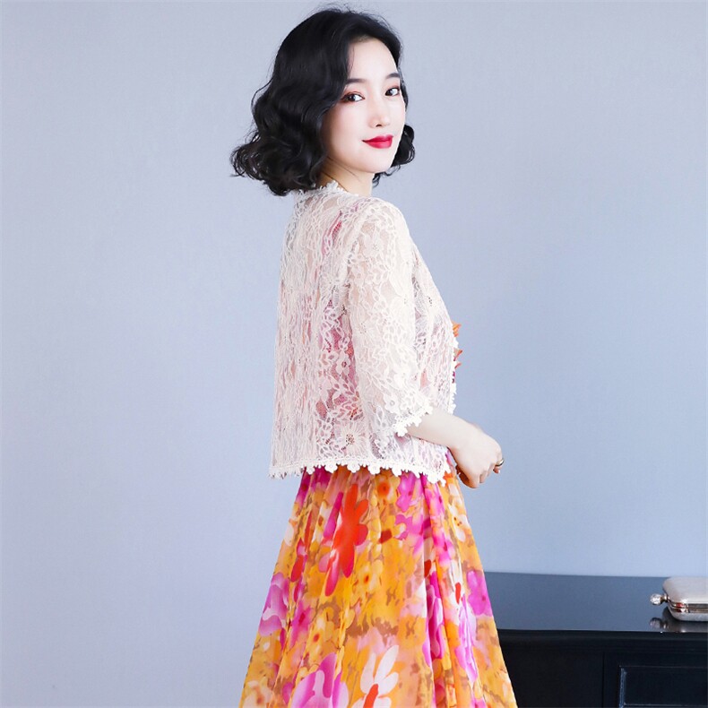 2023年潮流舒适时尚蕾丝衫/雪纺衫长袖夏季纯色优雅，女装蕾丝衫/雪纺衫，婵米儿