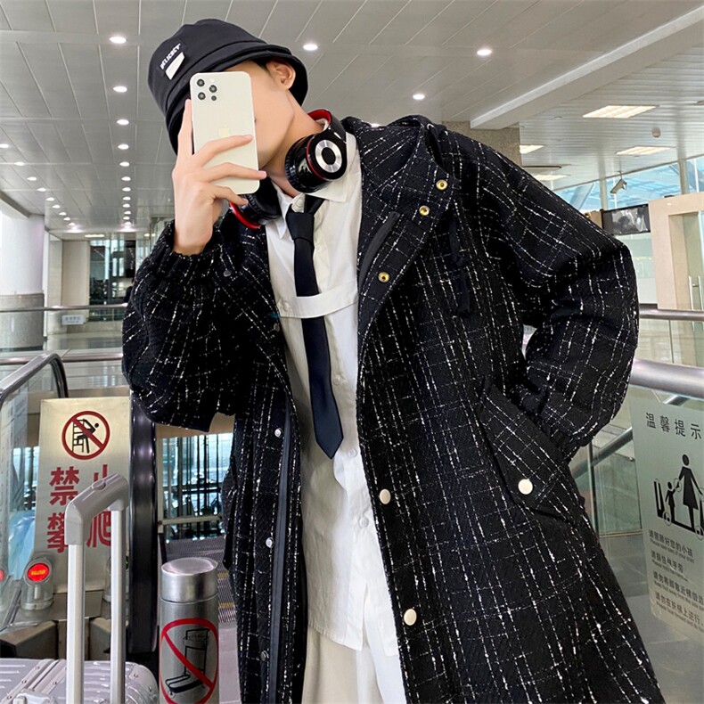 小香风长年大货风衣男中长款呢大衣男F068款P135港风C，男装风衣，星座401