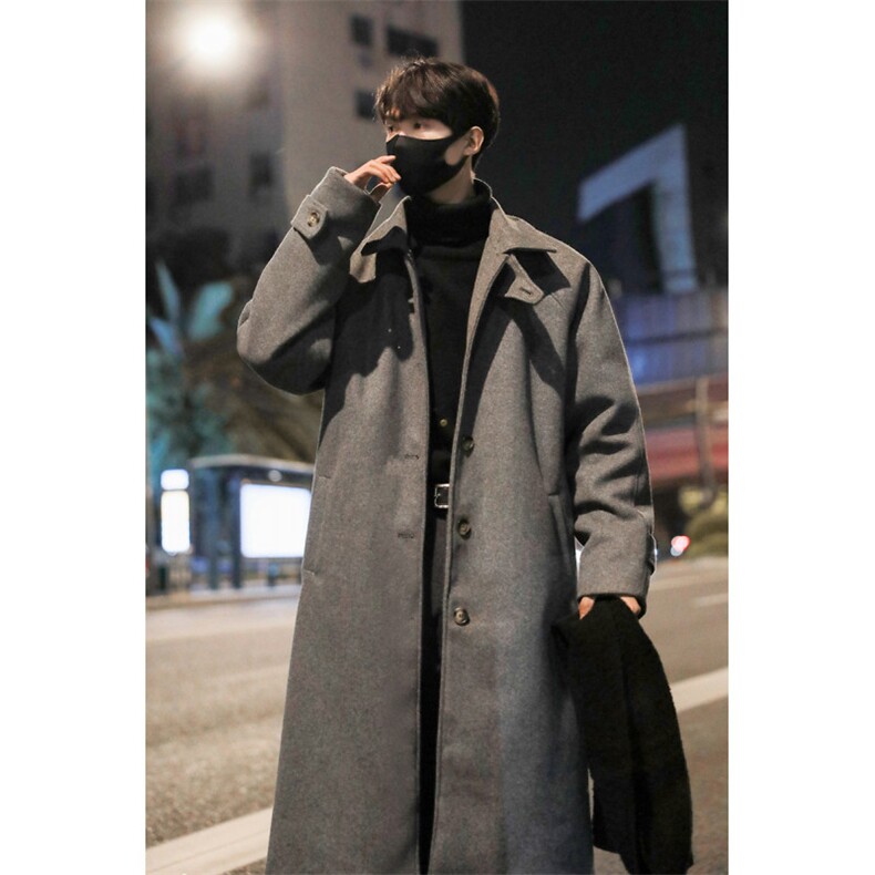 冬装男款毛呢大衣中长款过膝呢料冬季风衣外套呢大衣YF901-P128,男装风衣,电商B295