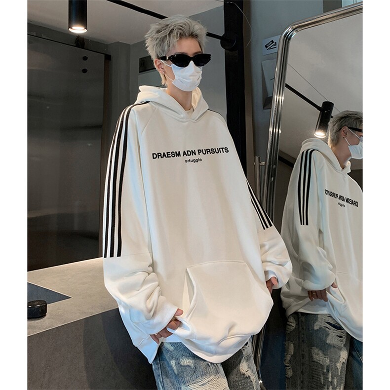 抖音得物供货 提供视频 秋冬重磅美式宽松织带连帽卫衣0456图片