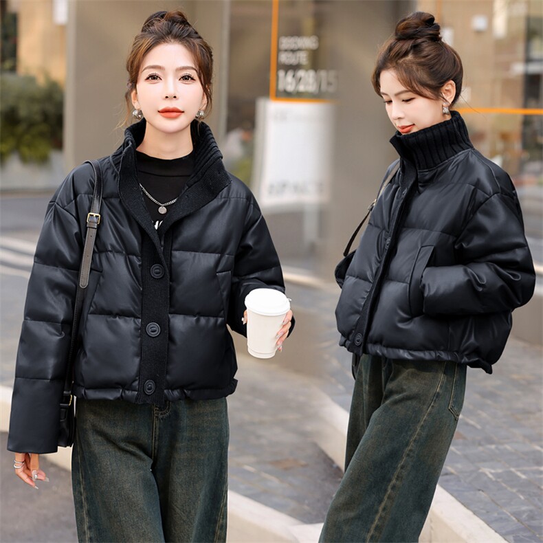 【BAO款现货】美拉德pu蛋白皮衣羽绒服女冬2025新款小个子白鸭绒,女装羽绒服,意芙