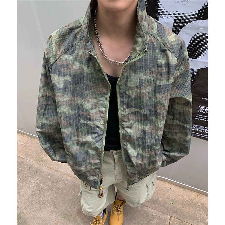 迷彩尼龙防晒衣外套男夏季薄款速干防晒夹克D428黑白P55迷彩P65,男装夹克,电商A335-1（原A458）