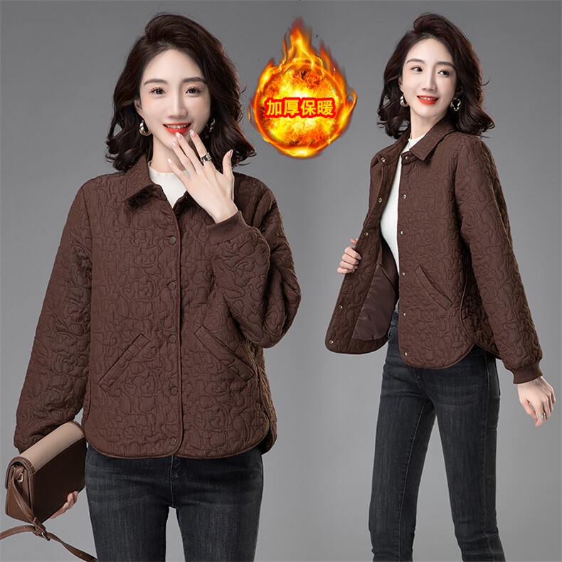 时尚提花棉服女冬季新款加厚保暖外套,女装棉衣/棉服,曼沙奕珂