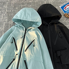 冬新户外防水拉链魔术贴滑雪服男保暖加绒加厚情侣款外套M19-P180，男装棉衣，电商A001-1