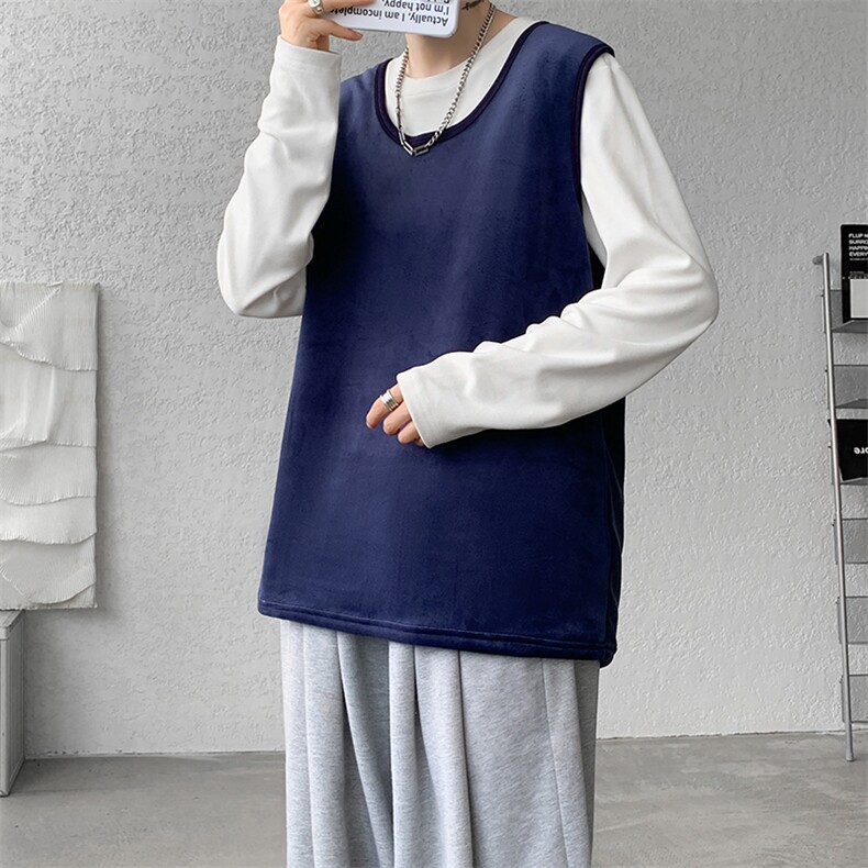 8XL-M德绒羊羔绒背心男加绒加厚保暖内搭坎肩马甲打底衫BR001P30,男装背心/马甲,电商B312