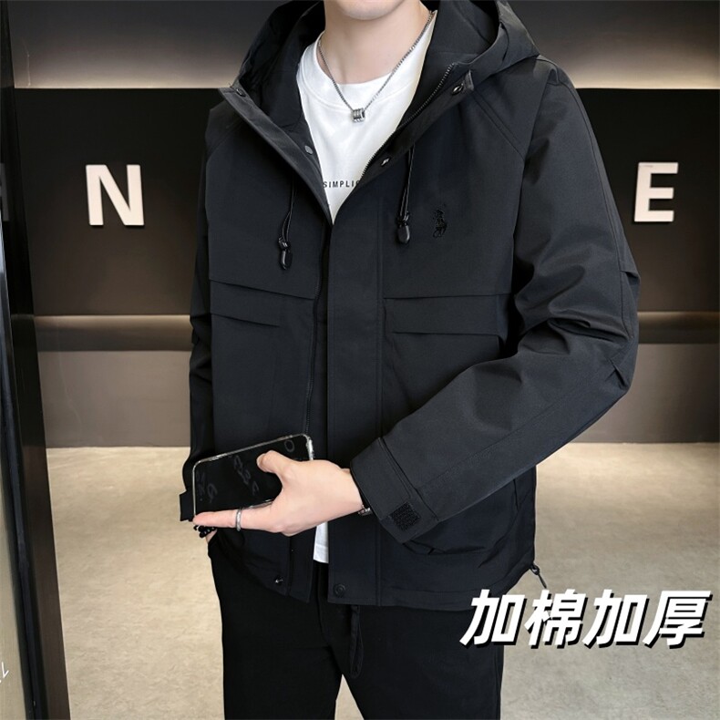 加棉加厚连帽长袖美式简约夹克秋季休闲外套NM828-P100,男装夹克,星座310B-3