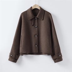 双面羊绒大衣外套中年女装短款韩版显瘦2025春秋，女装羊绒大衣，拓晨羊绒