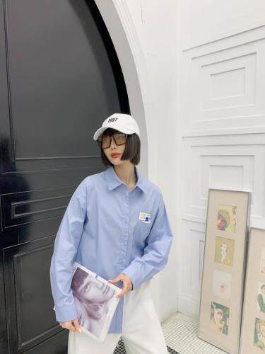 2021春季韩版别针衬衣，女装，曼希野