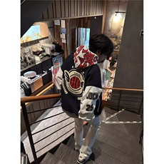 1605-1/MJ7631/P49冬季高街复古植绒刺绣棒球服夹棉宽松加厚棉衣，男装棉衣，星座1506