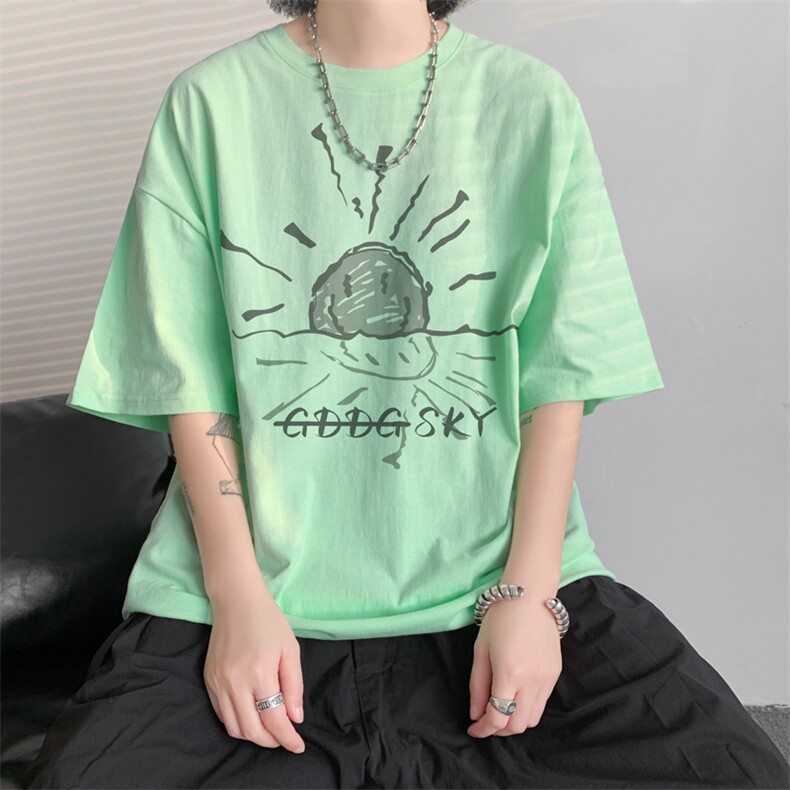 已注册/夏季内景纯棉新款创意圆领短袖T恤男宽松体恤衫DT9697/P25,男装T恤,电商B316