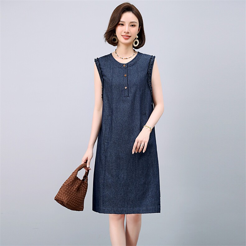 2025年夏季H型牛仔背心裙，女装连衣裙，小林双子