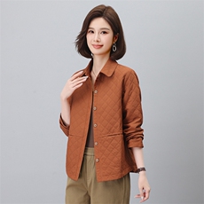 洋气妈妈纯色短外套女2025春秋新款休闲中年女士宽松大码夹克上衣，女装短外套，涵誉