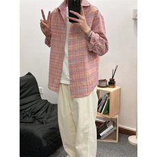 【有货】T13LL-P42泡泡纱格子衬衫男款色织格纹长袖衬衣，男装衬衫，星座1007（原301D）