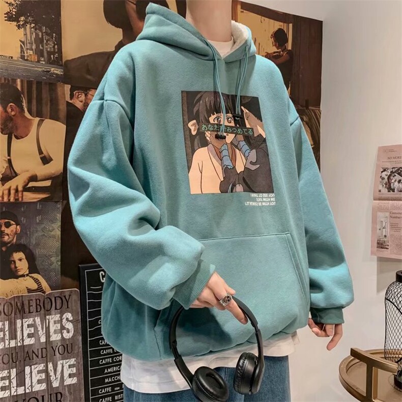 秋冬新款加绒加厚连帽卫衣男潮ins春秋宽松情侣外套潮流WY88-p35,男装卫衣,星座1008-1