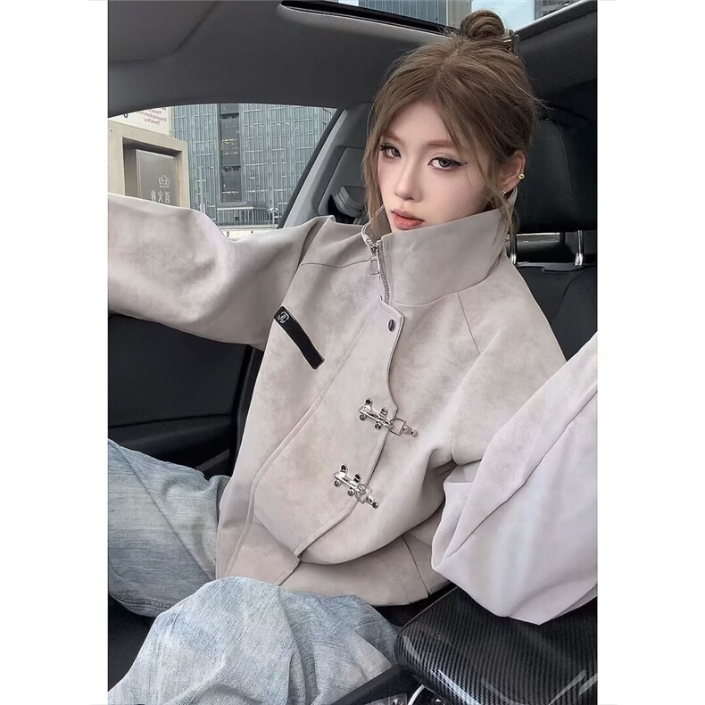 网络图现货美式痞帅男女同款秋季皮衣棉服高级感外套JQ509-P75,男装皮衣,星座715-7