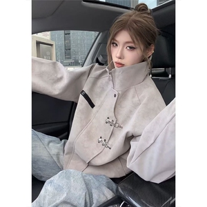 网络图现货 美式痞帅男女同款秋季皮衣棉服高级感外套JQ509-P75图片