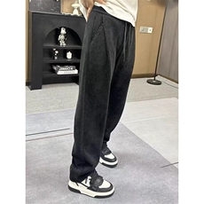 春秋季青少年斜条纹阔腿休闲裤男宽松百搭显瘦直筒裤长裤K033，男装休闲裤，星座1116A（原606A-3）