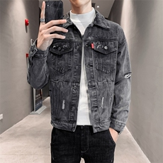 2021春秋款虎头亮片牛仔夹克外套日系牛仔衣男QT6027-3588，男装夹克，电商D218