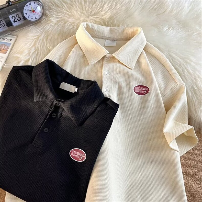 短袖T恤男ins潮牌港风夏季T恤百搭翻领Polo衫体恤宽松上衣C10/P30,男装T恤,星座506
