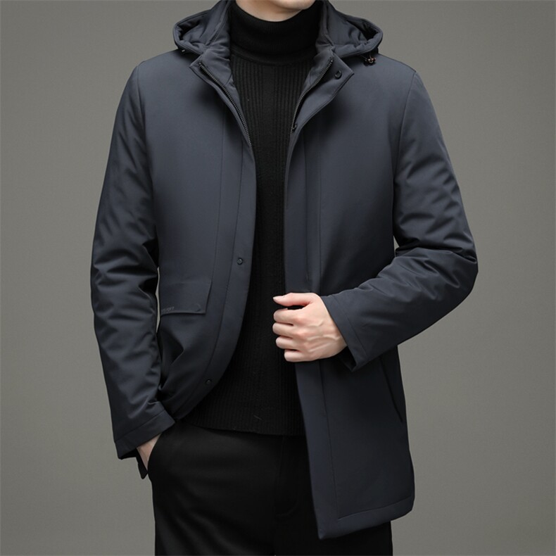冬季中年鹅绒可脱卸帽羽绒服爸爸装托卸内胆外套DFLDY11002-P345,男装羽绒服,电商B212（原钱塘6029）
