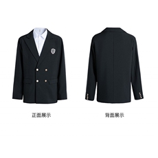 dk日系原创设计刺绣绀色双排扣复古西装男生戗驳领西服套装，男装西服，星座601-1