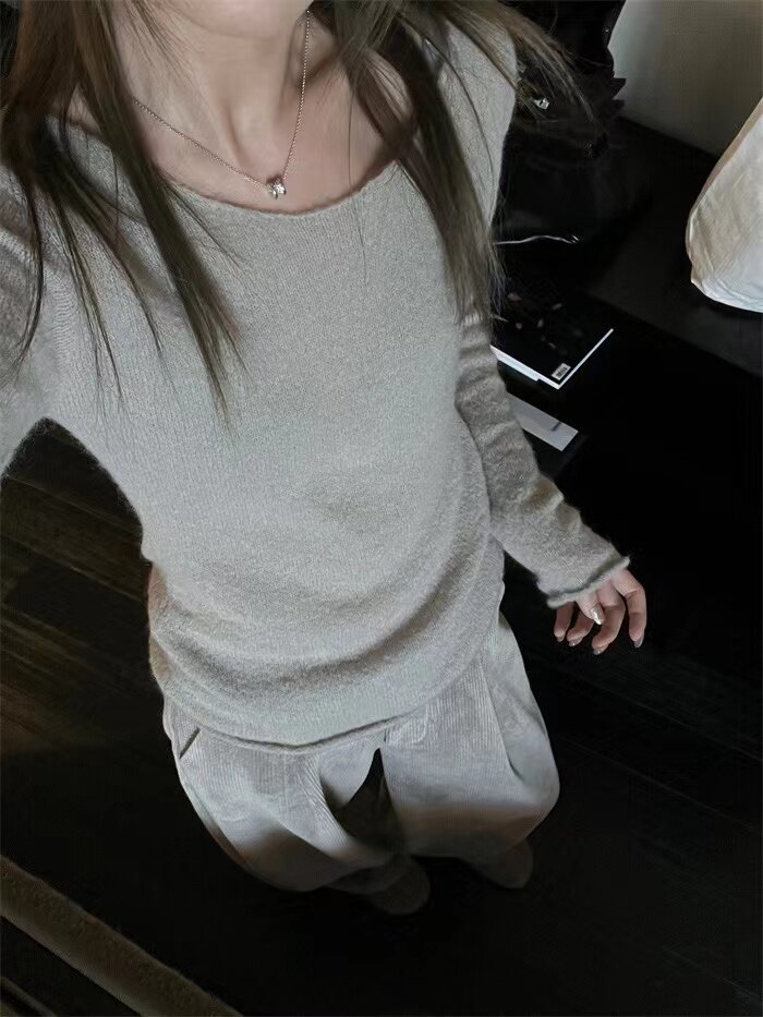 早秋新款针织衫圆领超显瘦套头打底上衣外穿,针织衫/毛衣,半城羊绒
