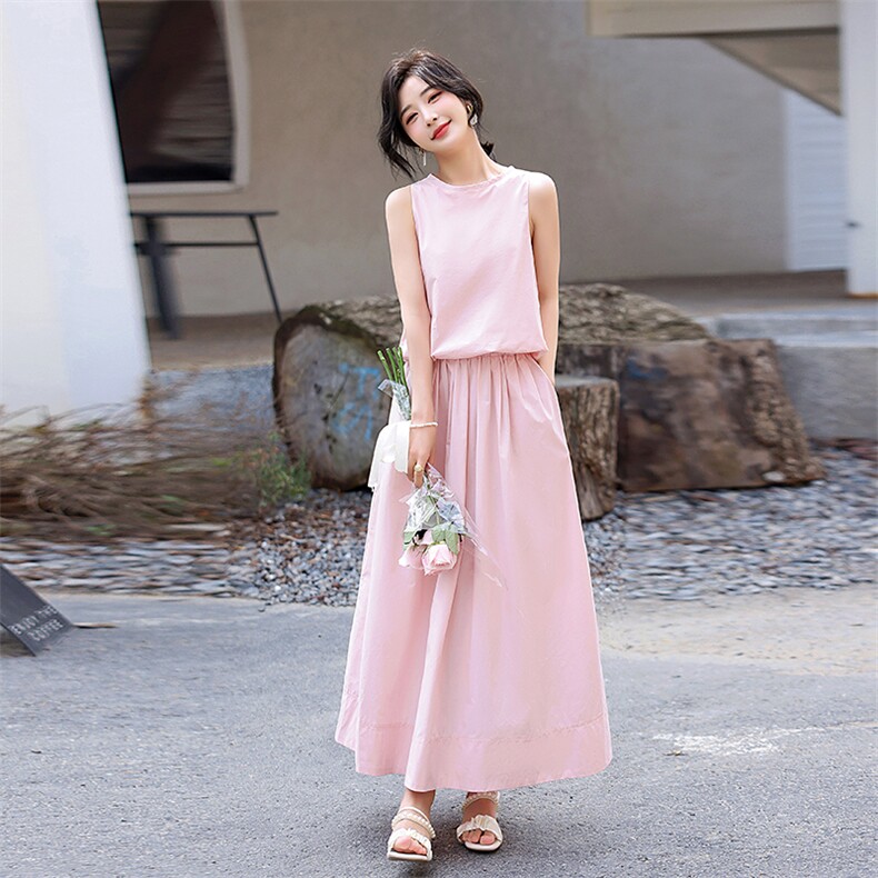 粉色减龄甜美上衣半身裙套装女2024夏季新款气质小清新两件套图片