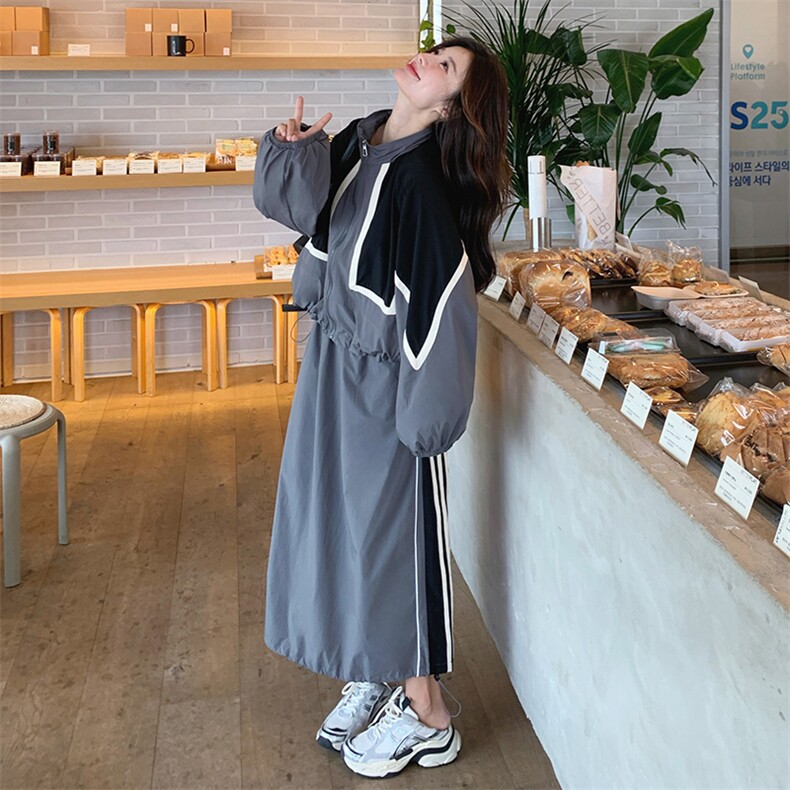 春季主推拼色立领宽松外套+半身裙两件套2C239-H17-P175-K268,女装套装/套裙,2C239