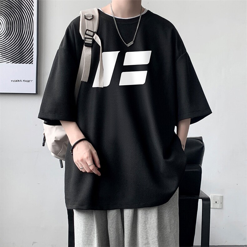 华夫格t恤男短袖男大码五分袖大皂风HT73435-P22,男装T恤,电商A040