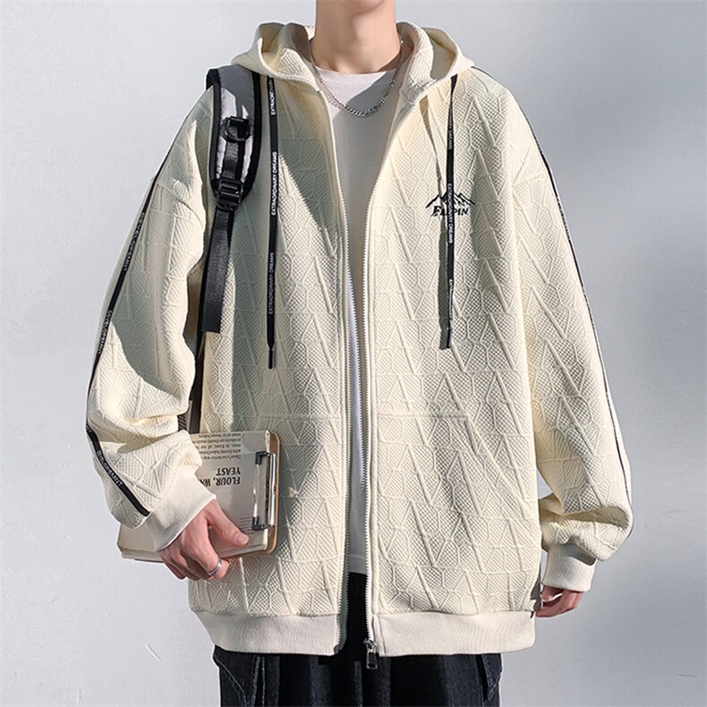 2026春季新款港风光影墙大码绣花连帽卫衣M-5XHW23625-特P50,男装卫衣,电商A022