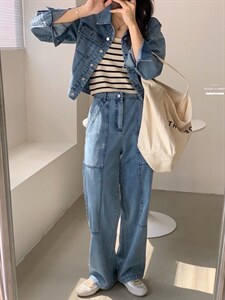 2022香丽迪新款牛仔套装,女装职业装,香丽迪1