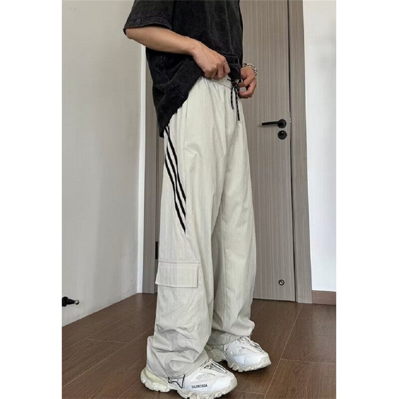 条纹速干薄款工装裤男新款美式高街阔腿宽松休闲裤子长裤K506,男装休闲裤,星座1116A（原606A-3）