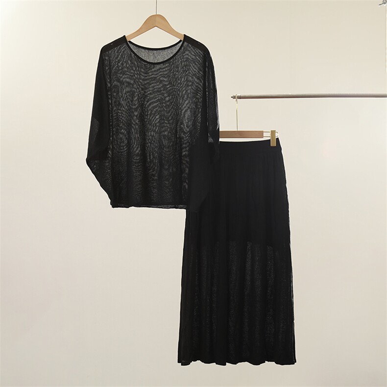 夏季新款简约休闲天丝亚麻套装裙，女装套装/套裙，阿娇羊绒