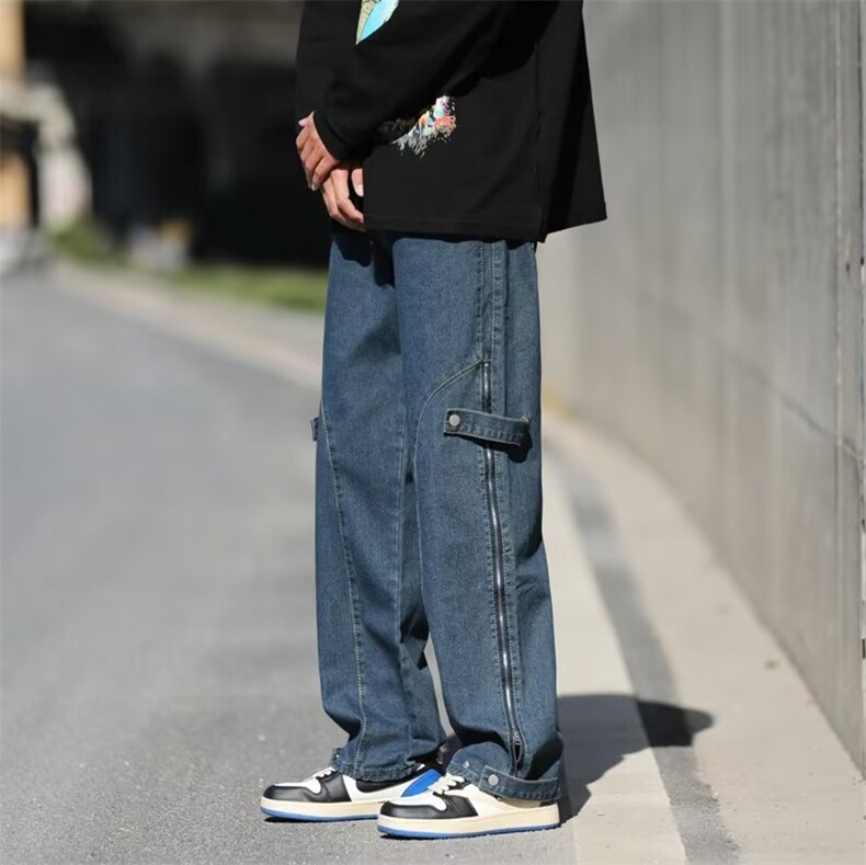 美式牛仔裤男春秋新款休闲直筒裤NK669P48图片